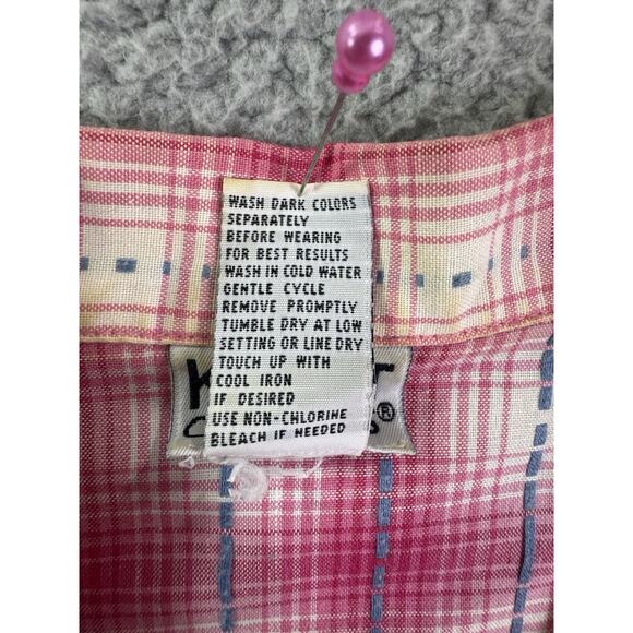 Koret City Blues Womens Pink Plaid Button Shirt Size S - Picture 15 of 15
